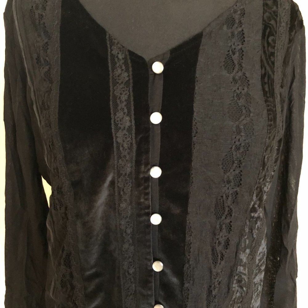 J. Jill Burnout Velvet Blouse